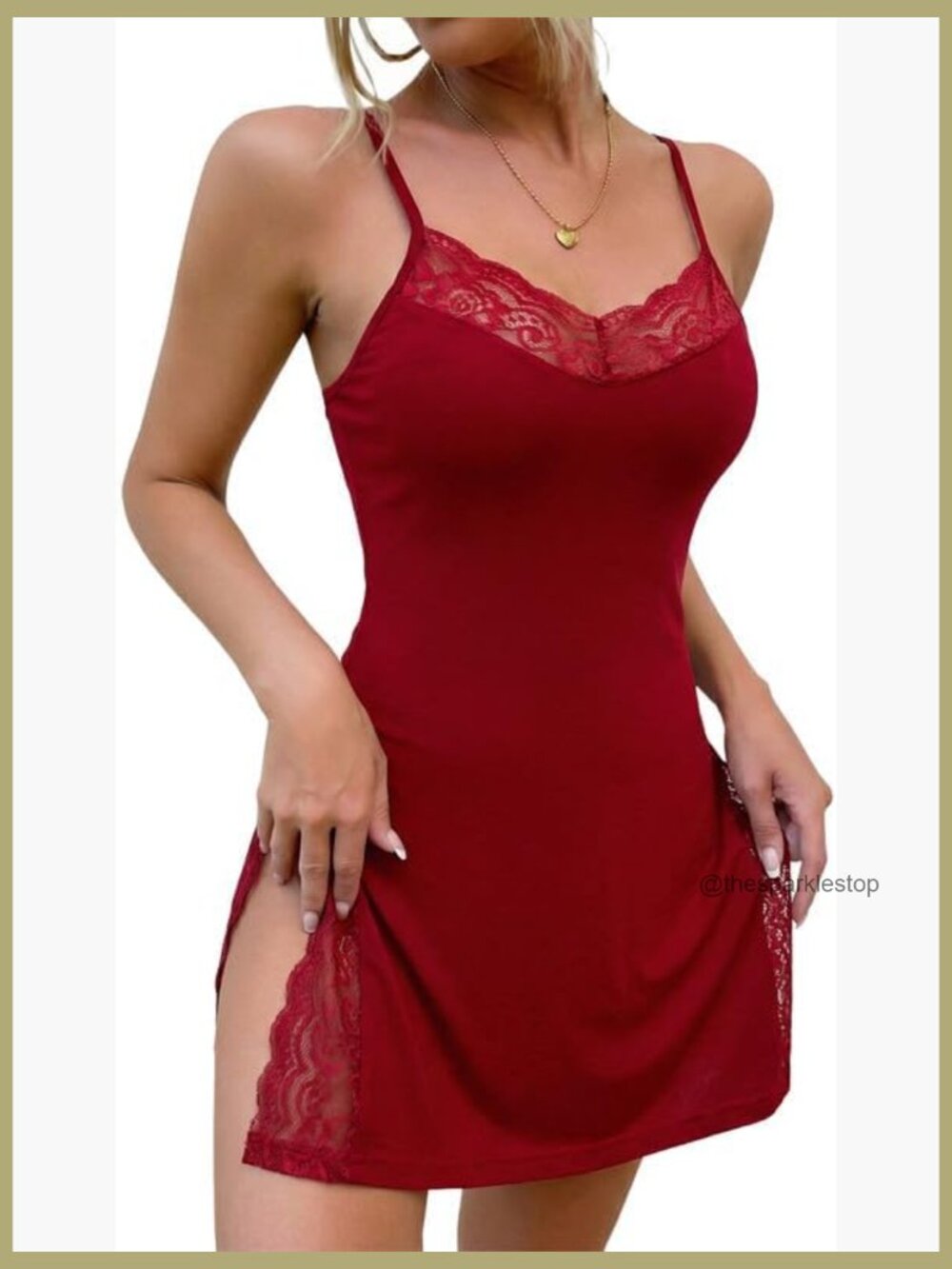 Sexy Lace Babydoll Nightgown Sleeveless Chemise Modal Sleepwear
